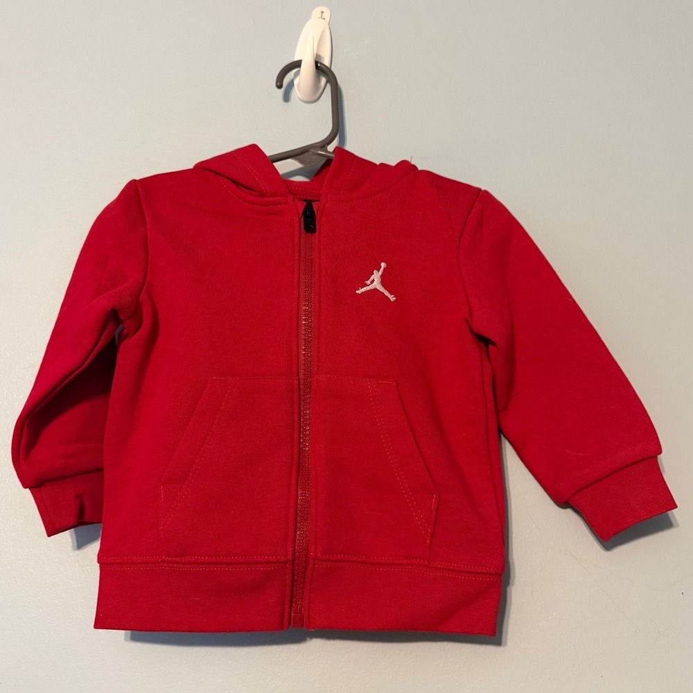 Jordan Kid's 12M Red Full Zip Jumpman Hoodie Infant 2134